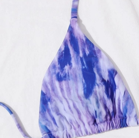 TIE DYE TRIANGLE TIE SIDE BIKINI SWIMSUITBY SHEIN SIZE L (US 8-10) - Picture 5 of 7